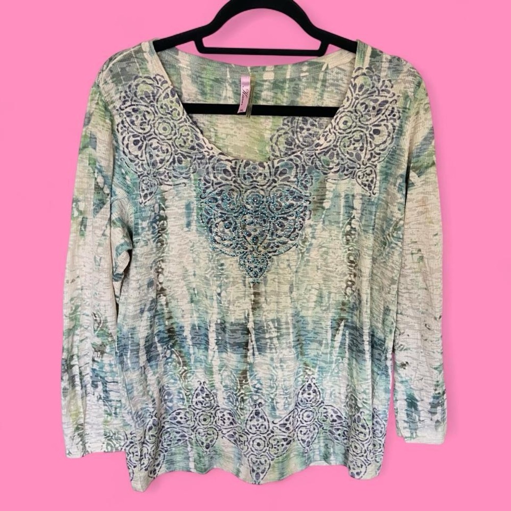 Boho grunge long sleeve top